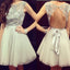 Grey sleeveless gorgeous open back casual charming homecoming prom dresses, SF0074