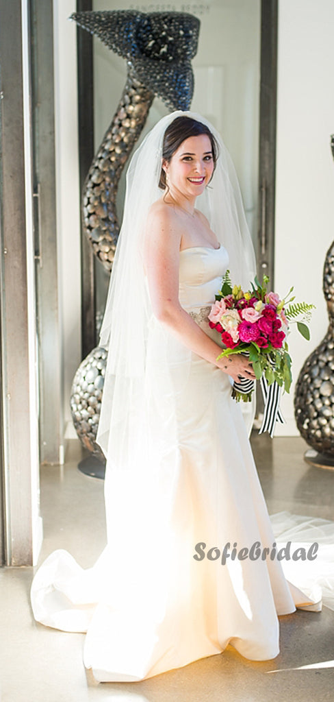 Mermaid Sweethart Sleeveless Satin Long Wedding Dresses Online,SFWD0032