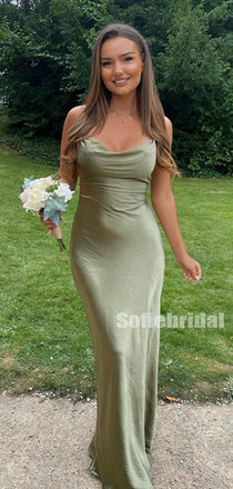 Newest Spaghetti Straps Simple Long Bridesmaid Dresses Online,SFWG00392