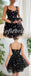Star Tulle Spaghetti Straps Sleeveless Short Prom Dresses/Homecoming Dresses,HD0217
