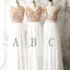Mismatched Different Styles Sequin Top White Chiffon Sleeveless On Sale Long Bridesmaid Dresses For Wedding, WG17