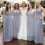 Cheap Simple Formal Chiffon One Shoulder Floor-Length A Line Maxi Bridesmaid Dresses, WG136