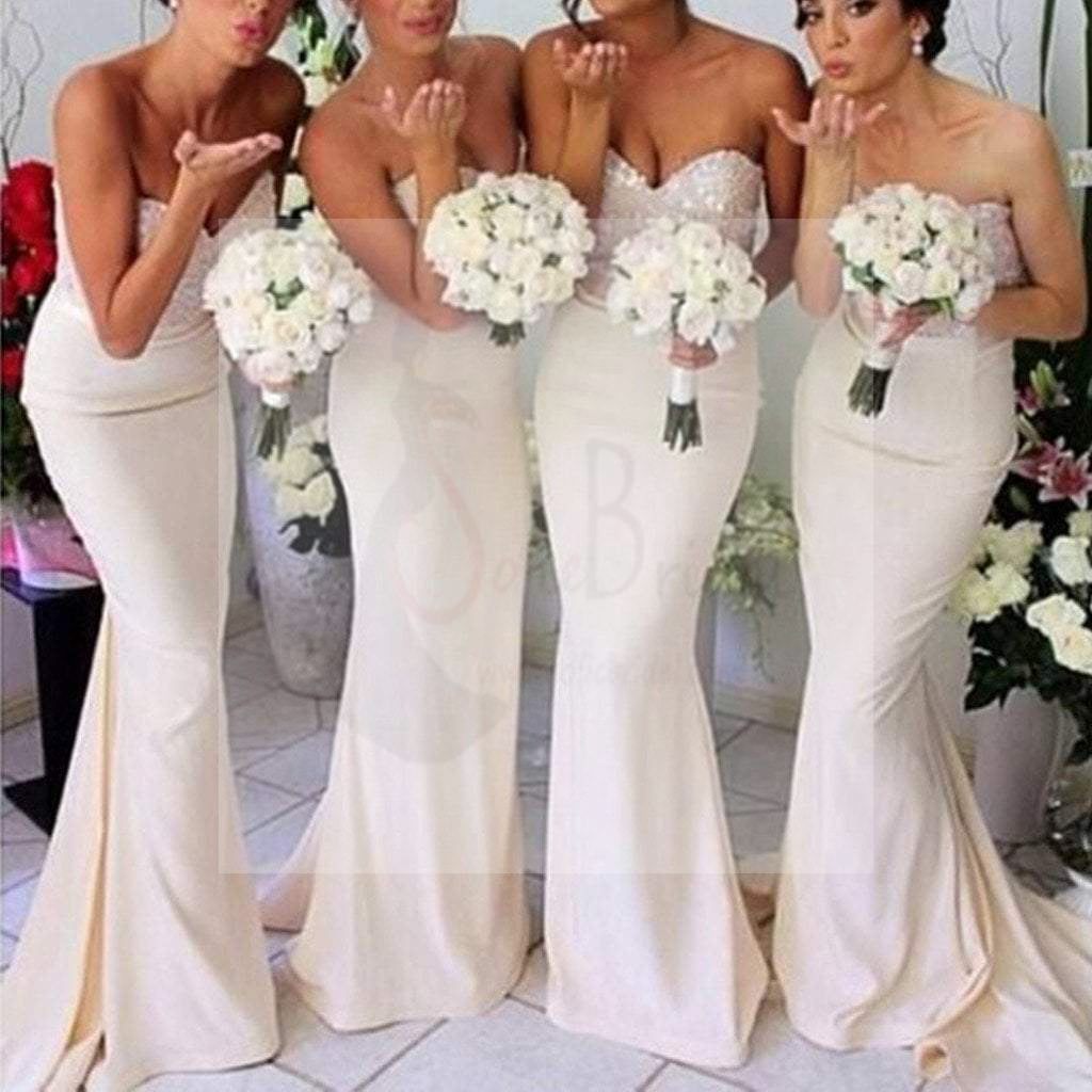 Sexy Mermaid Sweet Heart Long Most Popular Inexpensive Online Bridesmaid Dresses, WG137