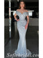 Sexy Sequin Off Shoulder V-Neck Sleeveless Mermaid Long Prom Dresses,SFPD0419