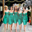 Simple Cheap Chiffon Sweet Heart Knee Length Green Bridesmaid Dresses for Summer Beach Wedding Party, WG141