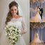 Gorgeous Off Shoulder Long Sleeve Zip Up Long A-line Princess Wedding Dresses, WD0141