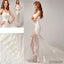 Chic Design One Shoulder Lace Top See Through Sexy Mermaid Lace Up Wedding Dresses, WD0143