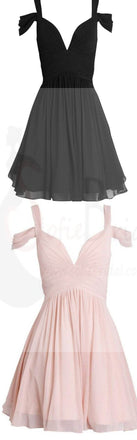 Simple design off shoulder chiffon homecoming prom dresses, SF0080