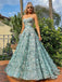 Lovely Sweetheart A-line Tulle Appliques Long Prom Dresses,SFPD0134