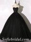 Gorgeous Black Lace And Tulle Sweetheart Sleeveless A-Line Long Prom Dresses/Ball Gown,SFPD0515