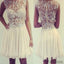Ivory sleeveless see through gorgeous rhinestone chiffon homecoming dresses, SF0081