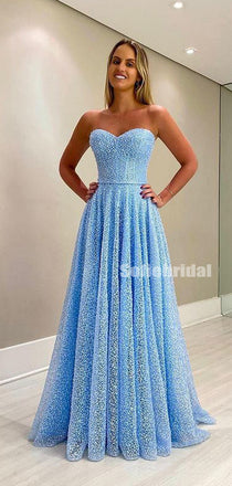 Lovely Sweetheart A-line Tulle Simple Long Prom Dresses,SFPD0135