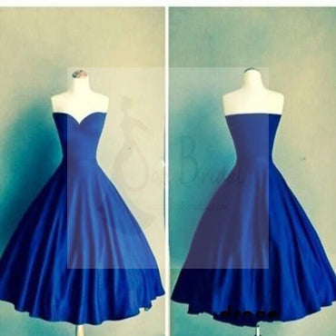 Royal blue Ball Gown sweetheart simple tight homecoming prom gown dress,BD00155