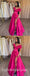 Sexy Satin Off Shoulder V-Neck Sleeveless A-Line Prom Dresses With Split ,SFPD0374