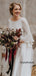 Sexy Scoop Neck Floor-length Half Sleeve Long Wedding Dresses Online,SFWD0036
