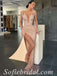 Sexy Sequin Sweetheart V-Neck Sleeveless Side Slit Mermaid Long Prom Dresses,SFPD0585