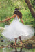 Silver Sequin Top V-back White Tulle A-line Flower Girl Dresses, Junior Bridesmaid Dresses, FG062