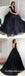 Black Shiny Tulle Spaghetti Straps V-Neck Backless A-Line Long Prom Dresses,SFPD0314
