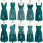 Teal Green Chiffon Mismatched Different Styles Knee Length Cheap Short Bridesmaid Dresses, WG185