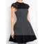 Black Cap Sleeve Simple Design Lace Homecoming Dresses, SF0029