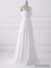 V Neck Lace Straps Simple Custom Cheap Beach Wedding Dresses, WD317