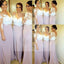 Charming Long Sleeve White Lace Elegant Long Inexpensive Wedding Party Bridesmaid Dresses, WG191