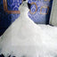 High Neck White Lace Unique Design Chiffon Wedding Party Dresses, Bridal Gown, WD0019