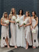 Mismatched Spaghetti Straps V-neck Long Bridesmaid Dresses Online,SFWG00383