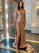 Simple Sweetheart Mermaid Side Slit Long Prom Dresses,SFPD0141