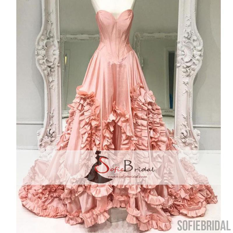 Sweetheart Floral Long A-line Prom Dresses, Chic Design New Arrival Prom Dresses, PD0365