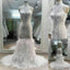 High Neck See Through Sheath Lace Open Back Wedding Dresses, WD0135