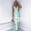 V-neck Sleeveless Jersey Prom Dresses, Front Slit Mermaid Prom Dresses, Prom Dresses, PD0399