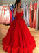 Red Off Shoulder Prom Dresses, A-line Prom Dresses, Popular Prom Dresses, Long Prom Dresses, WD0131