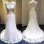 Vantage Scoop Neck Open Back See Through Lace Wedding Dresses, WD0102
