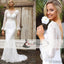 Long Sleeve See Through Lace Mermaid V-back Wedding Dresses, Romantic Bridal Gown, WD0248