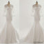 Vantage V-Neck See Through 3/4 Sleeve Mermaid Lace Beaded Wedding Dresses, WD0080