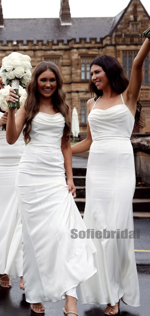 Spaghetti Straps Simple Long Bridesmaid Dresses Online,SFWG00391