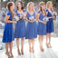 Convertible Royal Blue Short Jersey Bridesmaid Dresses, Wedding Guest Dresses, WG151