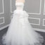 Straight Neckline Off White Lace Top A-line Tulle Gorgeous Lace Up Wedding Dresses, WD0232