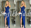 Sexy Sequin Spaghetti Straps V-Neck Sleeveless Side Slit Mermaid Long Prom Dresses,PD0748