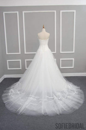 Romantic A-line Lace Tulle Wedding Dresses, Affordable 2017 Newest Design Bridal Gown, WD0233