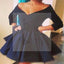 Hot Selling Long sleeve black off shoulder v-neck homecoming dresses, SF0079