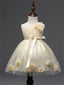 A-line Round Neck Sleeveless Long Tulle Flower Girl Dresses, FG0111