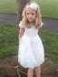 A-line Round Neck Cap Sleeves Knee-length Lace Flower Girl Dresses, FG0109