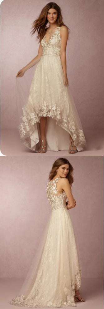 Charming Spaghetti Straps Short Front Long Back Elegant Homecoming Dresses, HD0179