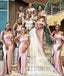Sexy Soft Satin One Shoulder Side Slit Mermaid Floor Length Bridesmaid Dresss,SFWG00493