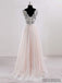 Cap Sleeves V Neck See Through A-line Cheap Wedding Dresses Online, WD342