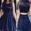 Short black two pieces unique simple tight popular teens homecoming prom dress,BD0021