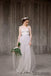 Spaghetti Lace Top Light Grey A-line Simple Design Wedding Dresses, Beach Wedding Dresses, WD0224