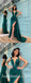 Sexy Satin Spaghetti Straps Deep V-Neck Side Slit Mermaid Prom Dresses,SFPD0371